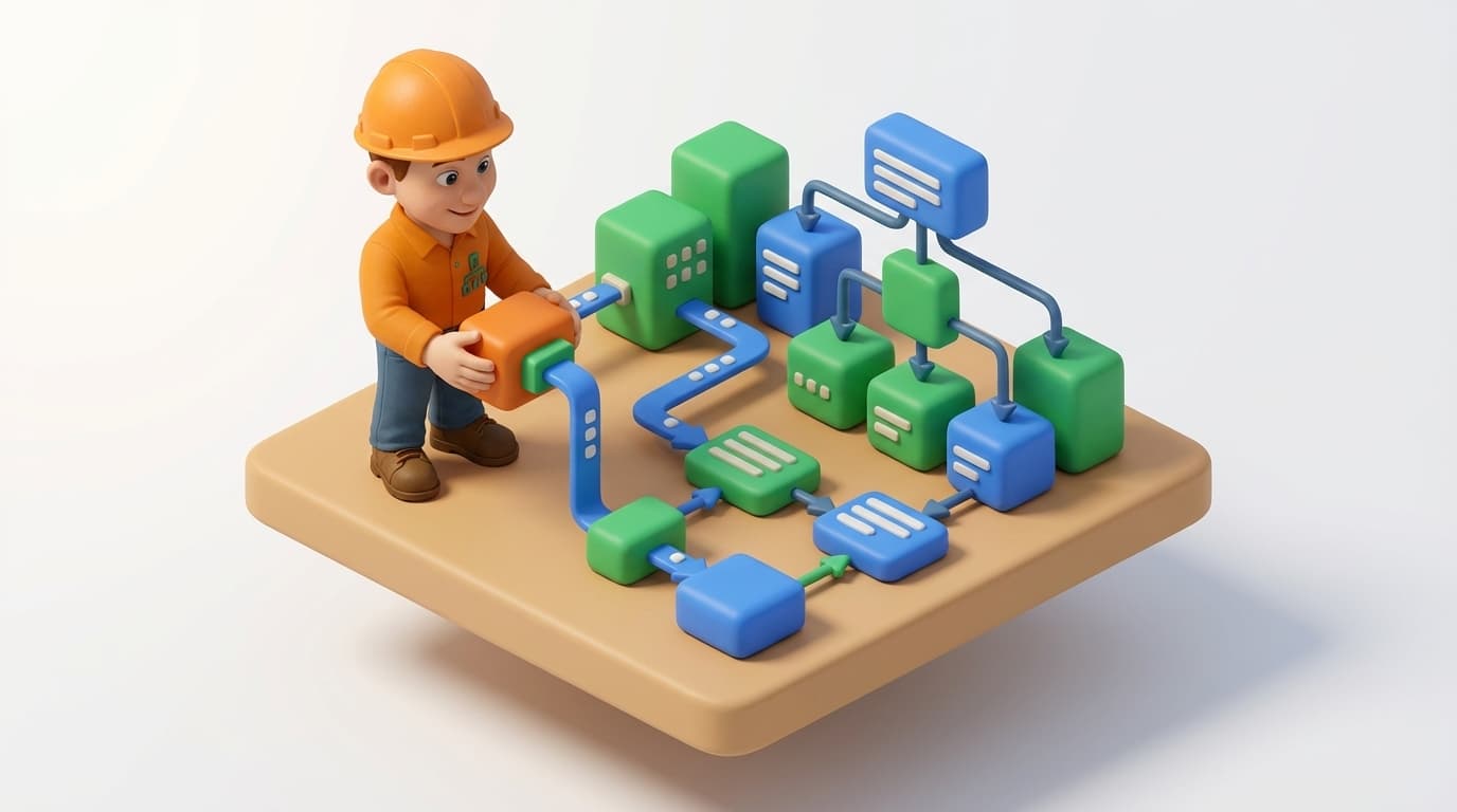 Sharp PI hero illustration for Decoding PI DataLink & PI Vision Licensing: A Deep Dive in technical editorial style, showing connected building blocks and node hierarchy diagram.