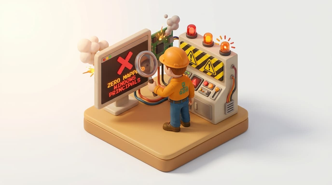 Troubleshooting PIModules DBSecurity: Zero Mapped Windows Principals